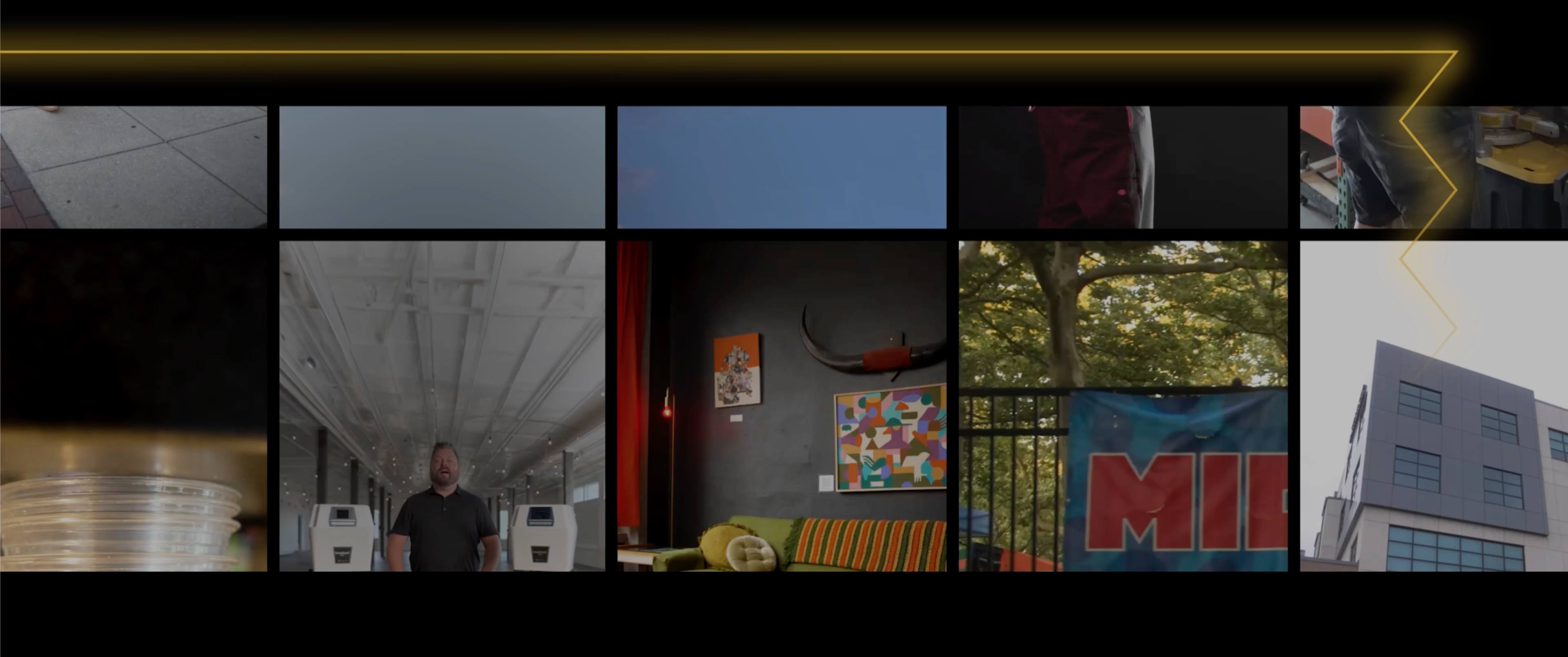 Array of vertical social videos produced by EvMo Productions.